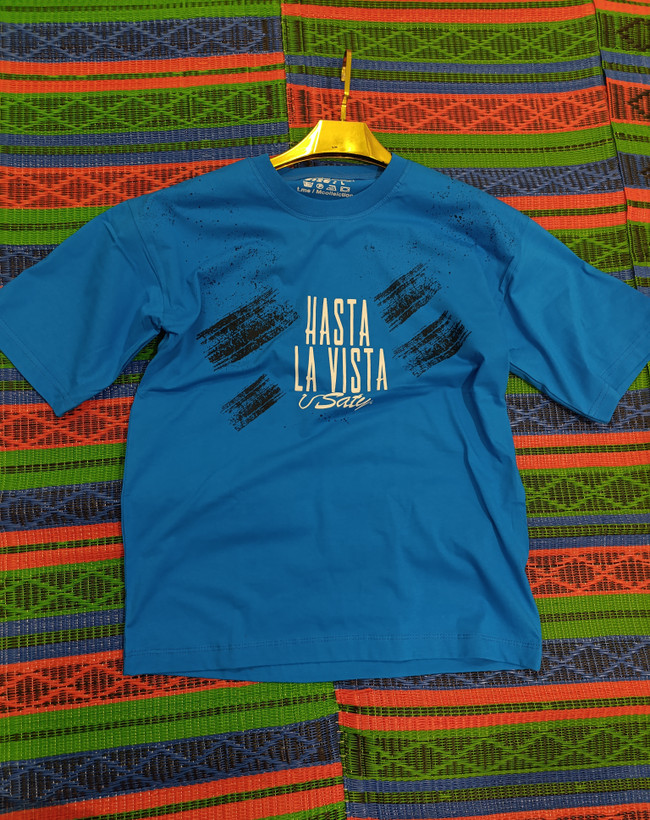 تیشرت پارچه ماکان سه نخ کپ باکسی آستین کوتاه رنگ آبی